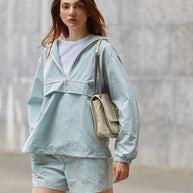 Oversized anorak jacket in blue