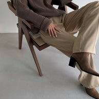 Palazzo pants in cream/olive/white