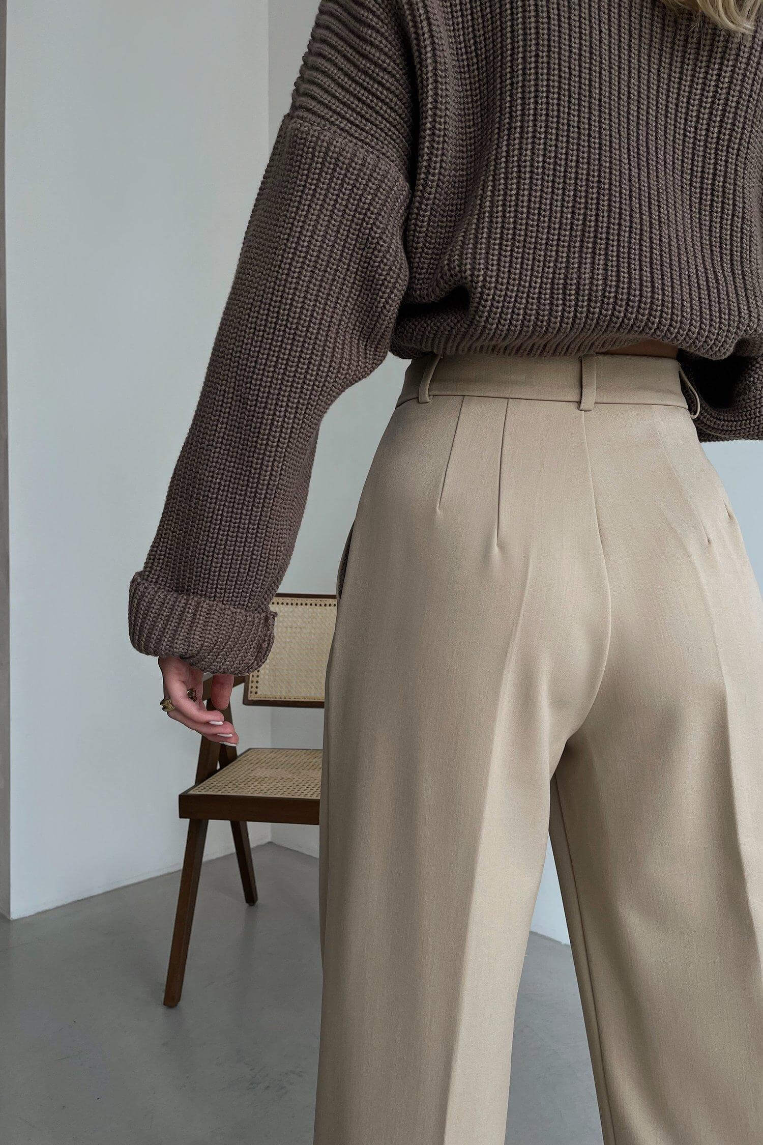 Palazzo pants in cream/olive/white