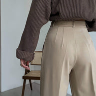 Palazzo pants in cream/olive/white