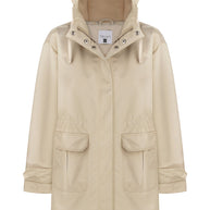 Lightweight parka with drawstring in khaki