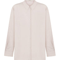 Shirt with patch pocket in cobalt/cream