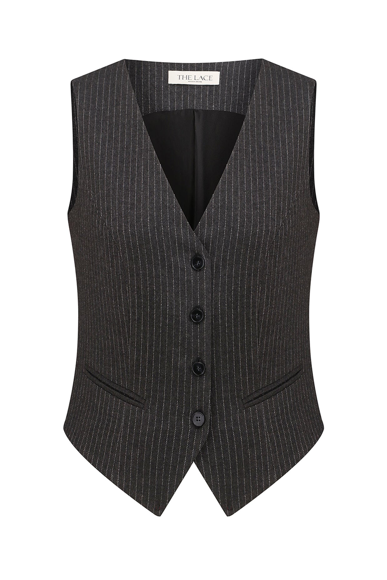 Classic dark gray vest with stripes
