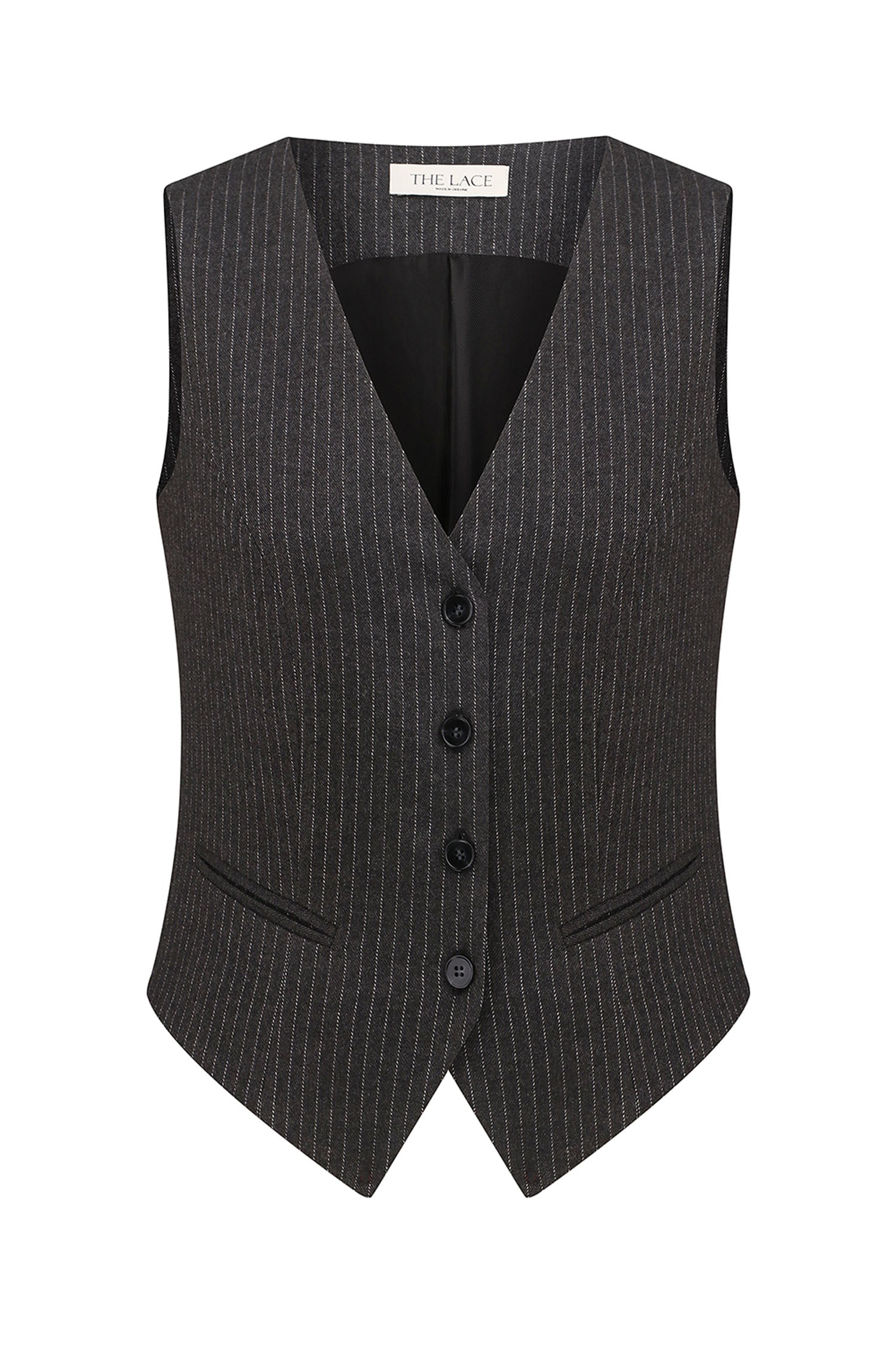 Classic dark gray vest with stripes
