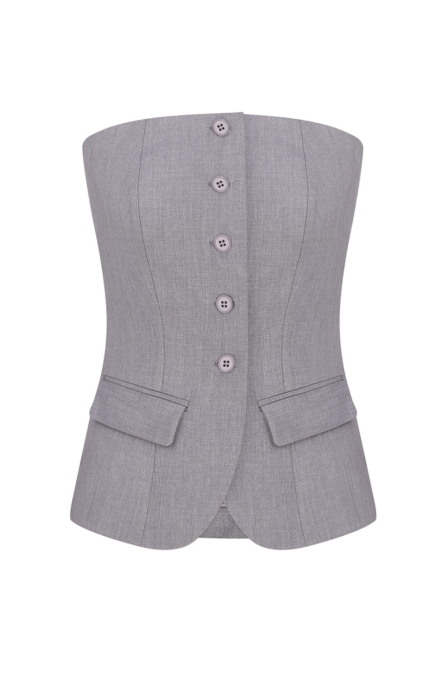 Corset with pockets in gray