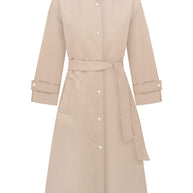 Trenchcoat with a free cut in cream/black