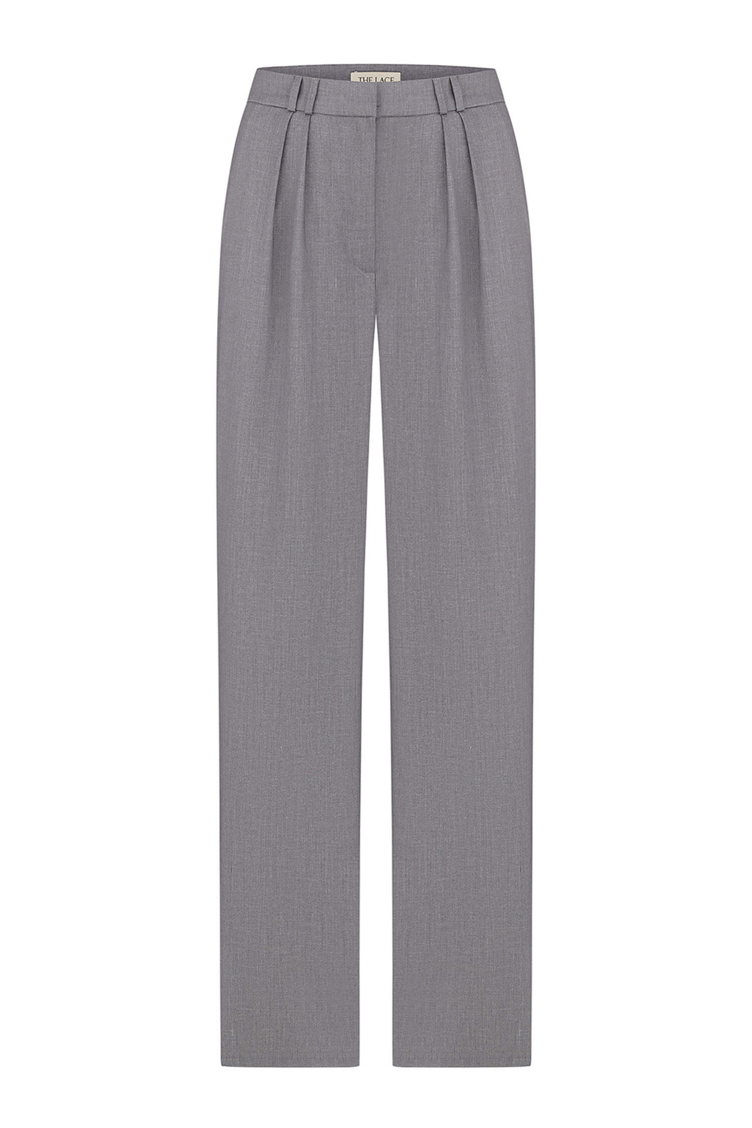 Palazzo pants with double tucks in gray/black
