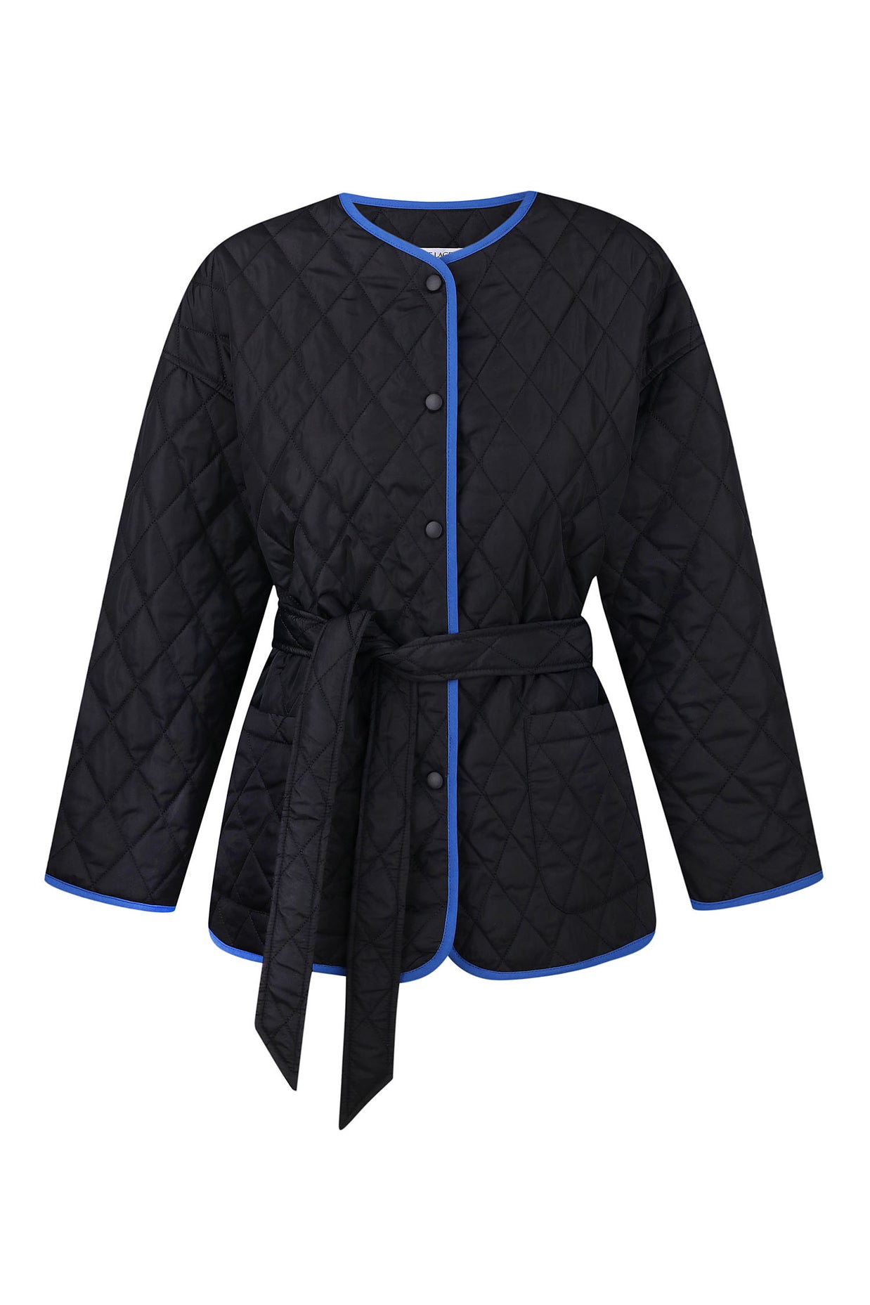Quilted jacket with a belt