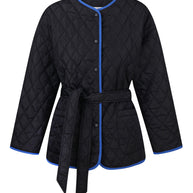 Quilted jacket with a belt