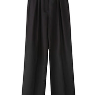 Palazzo pants with double tucks in gray/black