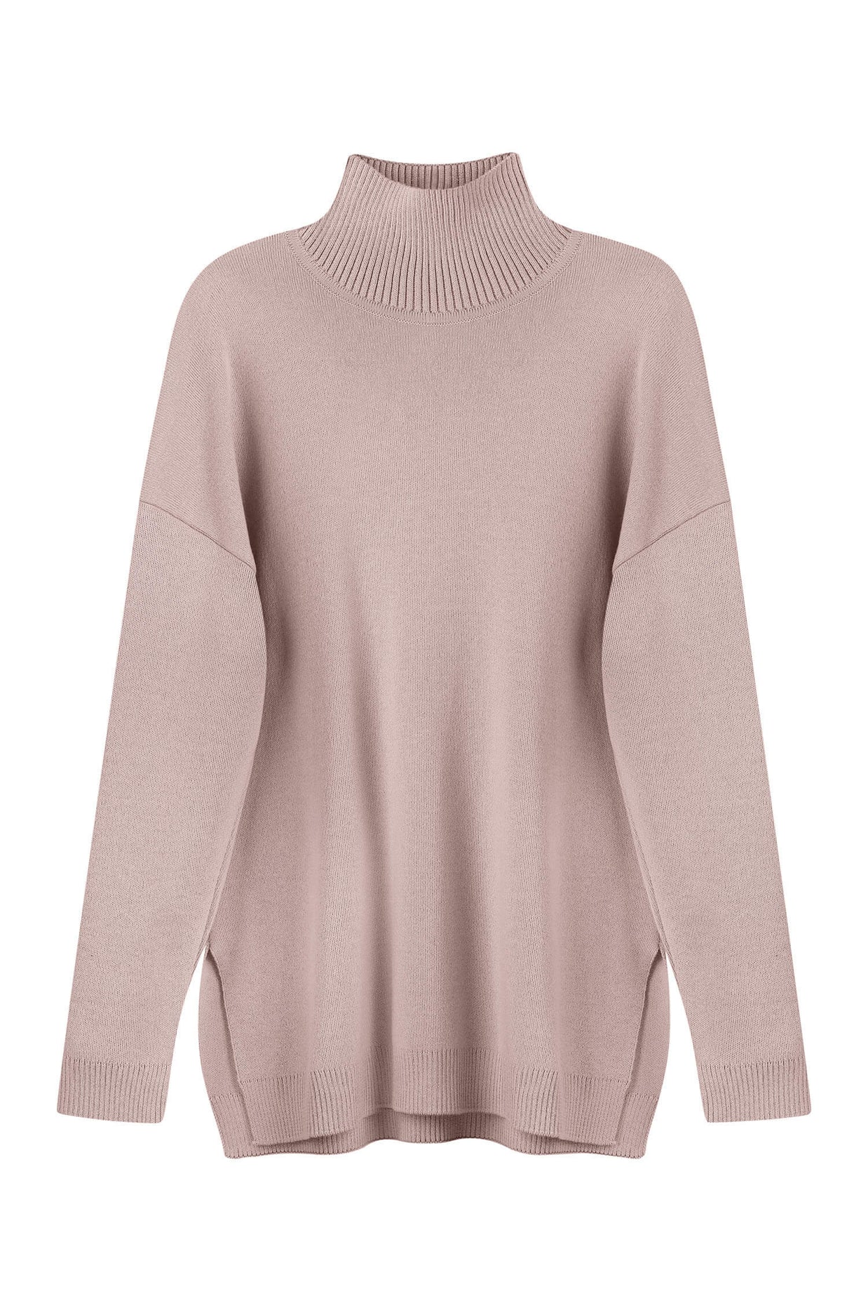 Knitted sweater in sky blue/red/nude