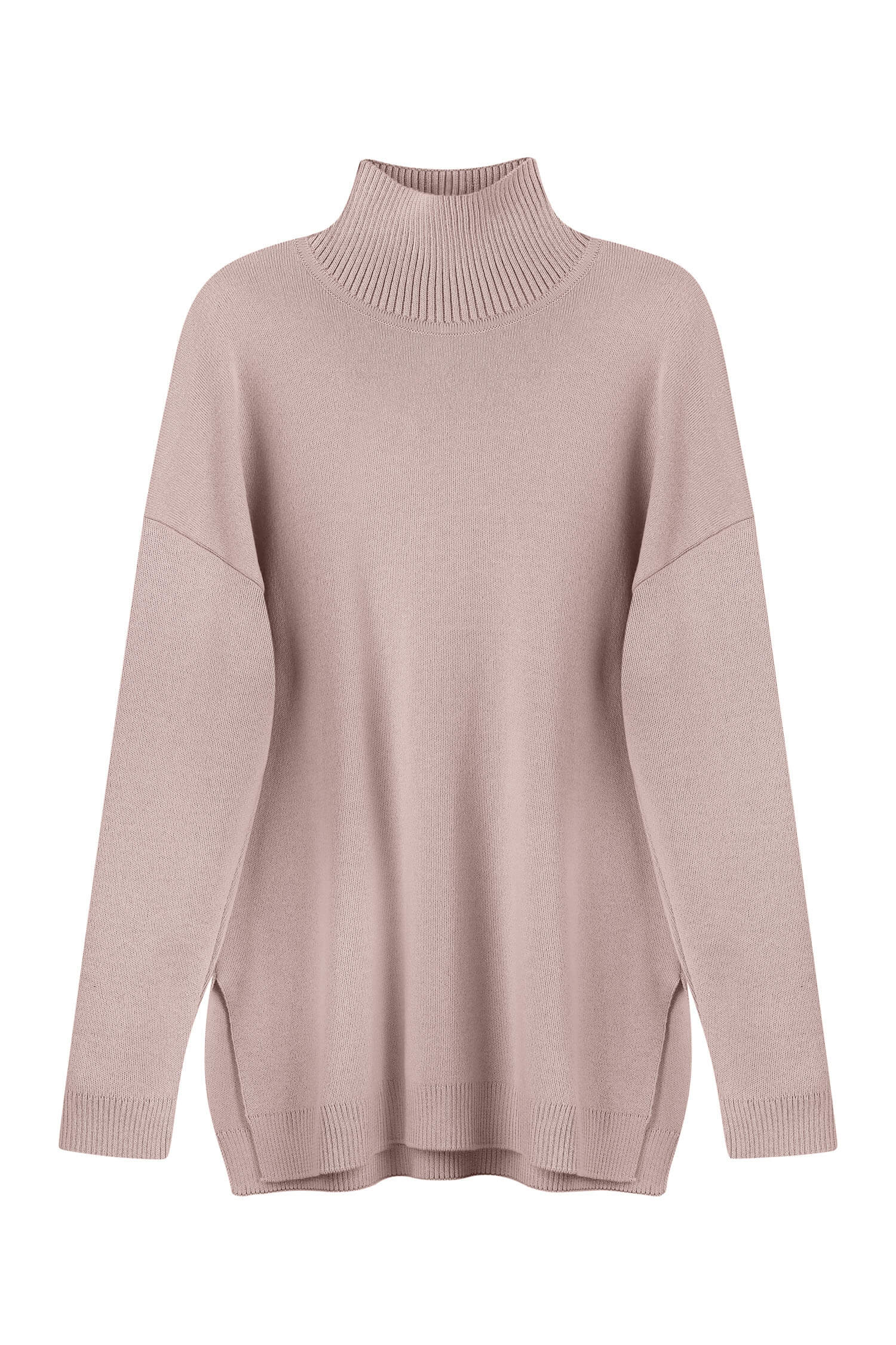 Knitted sweater in sky blue/red/nude
