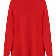 Knitted sweater in sky blue/red/nude