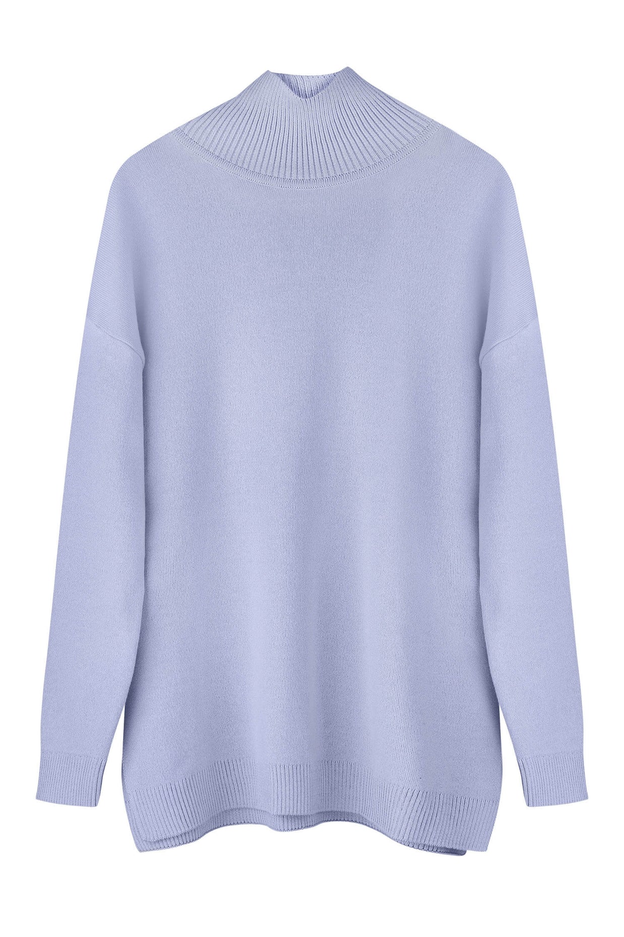 Knitted sweater in sky blue/red/nude