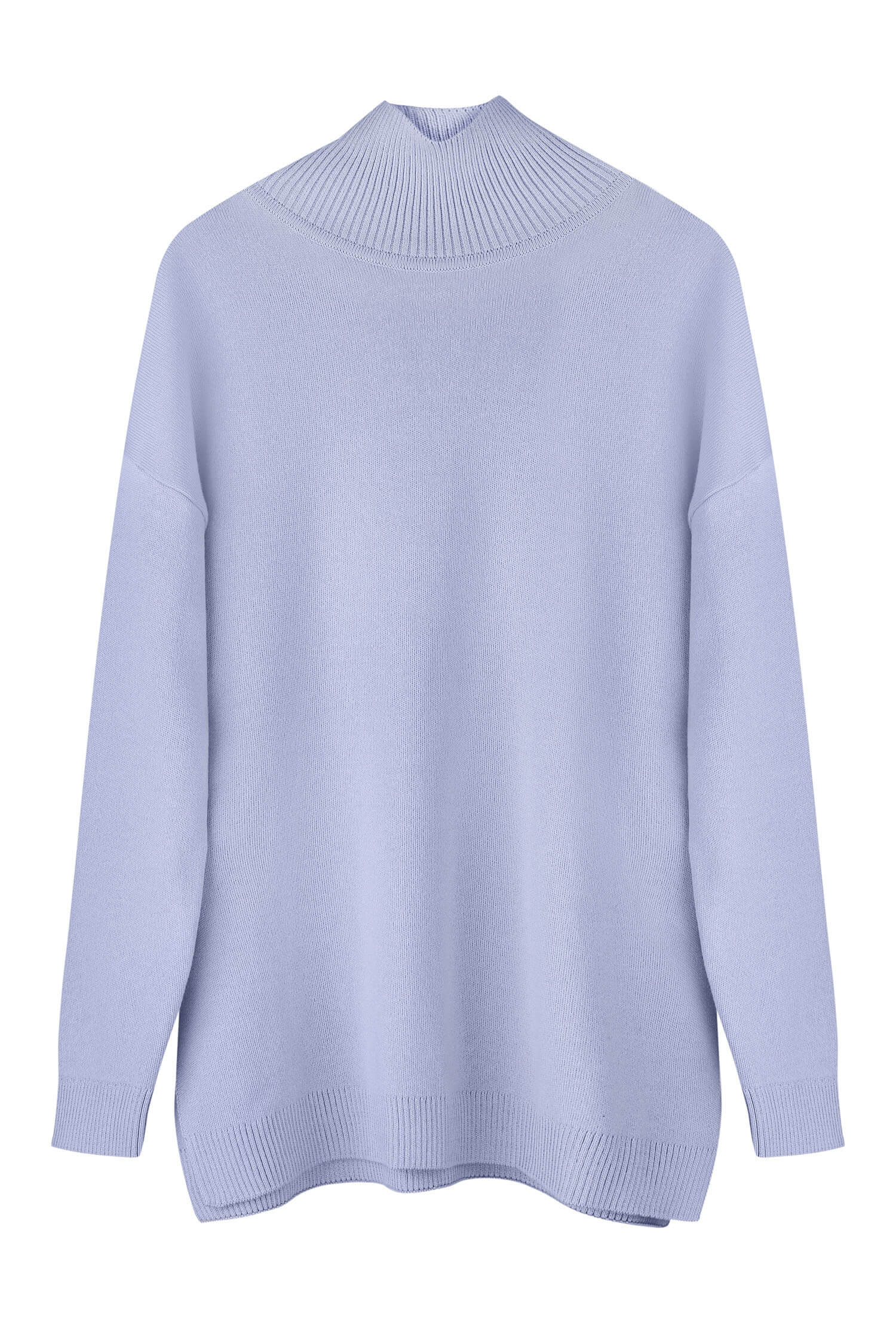 Knitted sweater in sky blue/red/nude
