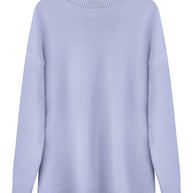 Knitted sweater in sky blue/red/nude