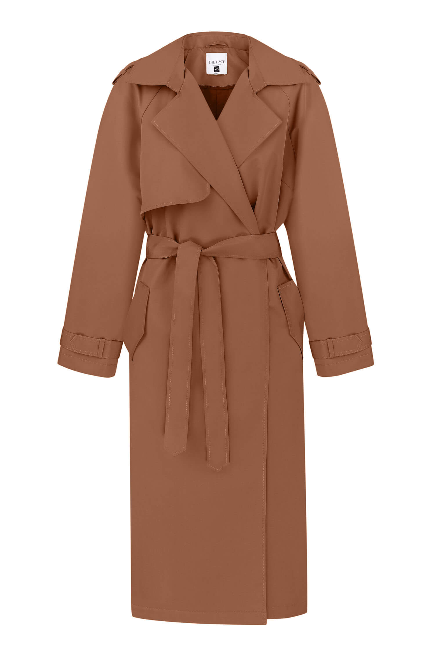 Trenchcoat oversized in brown/blue gray