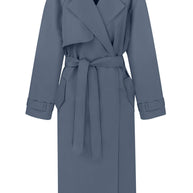 Trenchcoat oversized in brown/blue gray