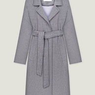 Woolen coat-robe in gray