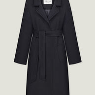 Woolen coat-robe in gray
