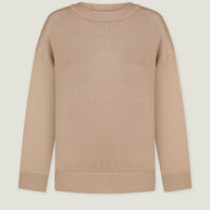 Gray merino wool round neck sweater