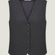 Classic woolen vest in a gray-green stripe