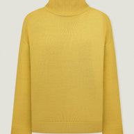 Merino wool sweater with neckline in milk