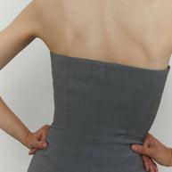 Corset with pockets in gray