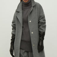 Woolen coat-robe in gray