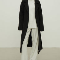 Woolen coat-robe in gray