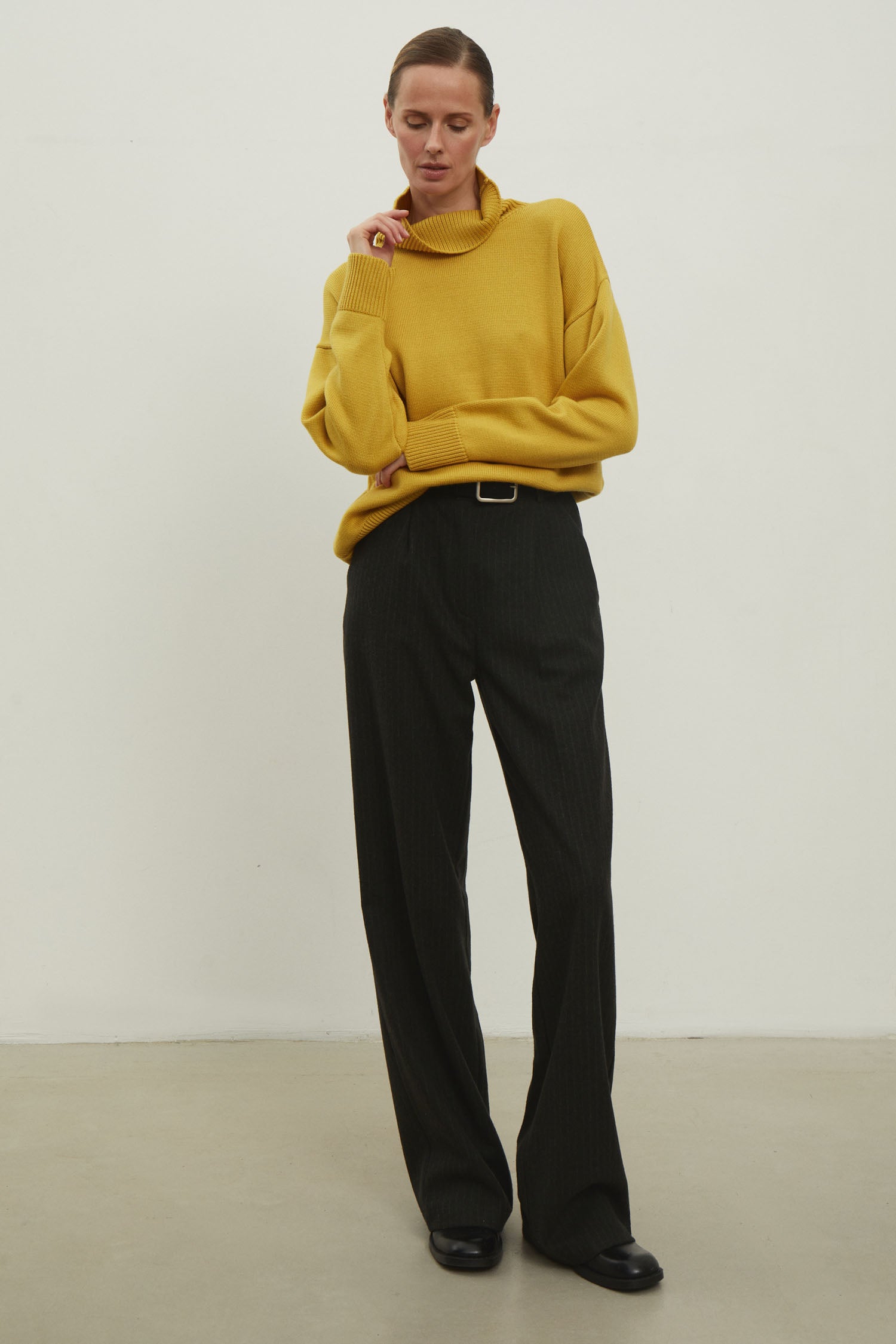 Woolen palazzo trousers in gray