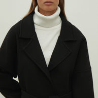 Woolen coat-robe in gray