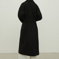 Woolen coat-robe in gray