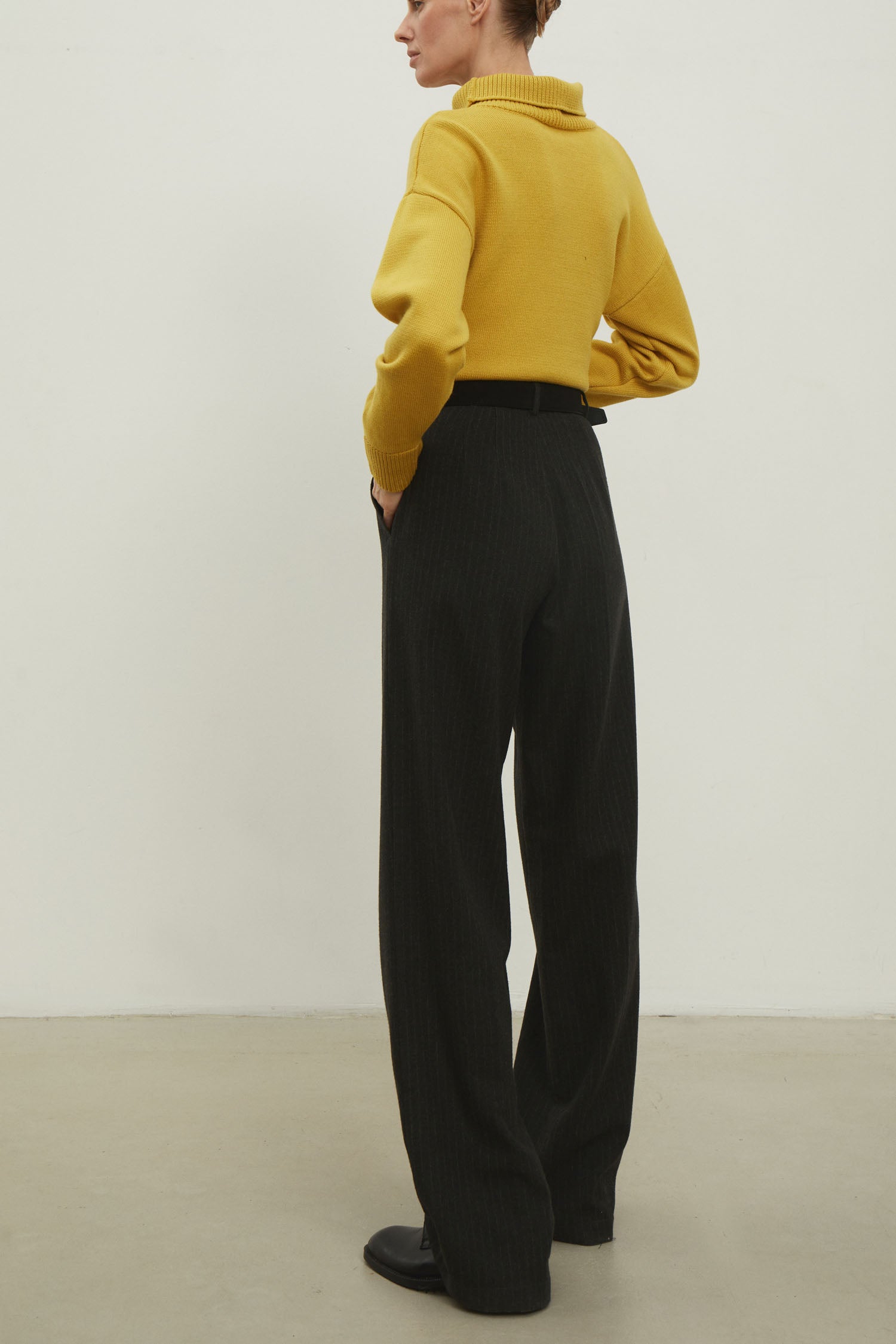 Woolen palazzo trousers in gray