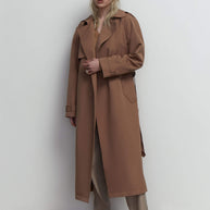 Trenchcoat oversized in brown/blue gray