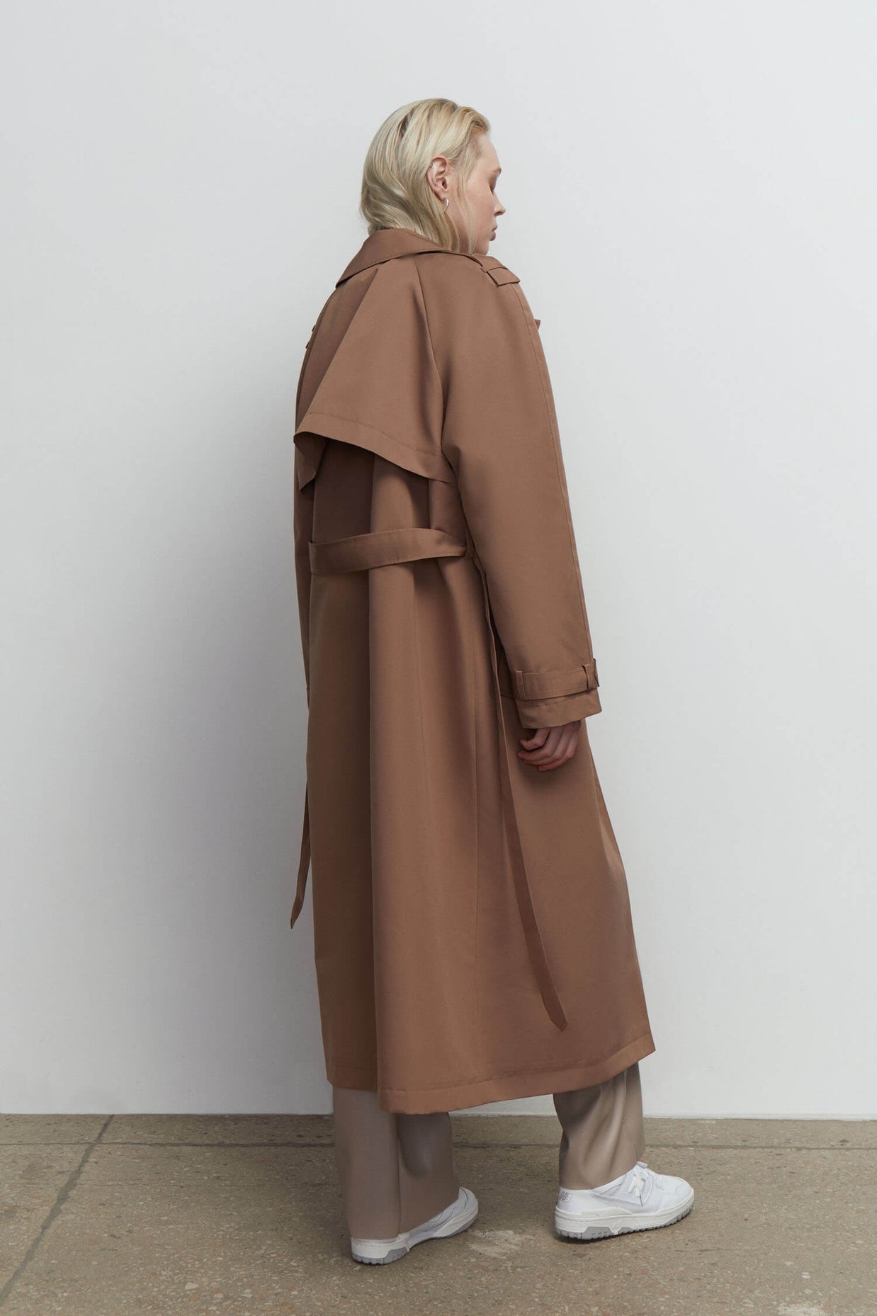 Trenchcoat oversized in brown/blue gray