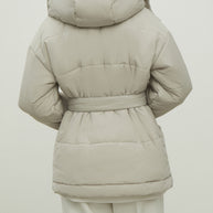 Women's jacket with a belt in graphite color