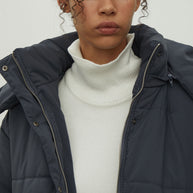 Women's jacket with a belt in graphite color
