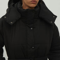 Women's jacket with a belt in graphite color