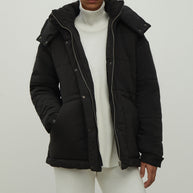 Women's jacket with a belt in graphite color