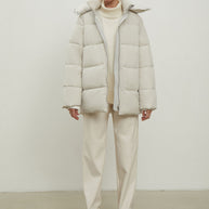 Women's free-cut jacket in light gray color