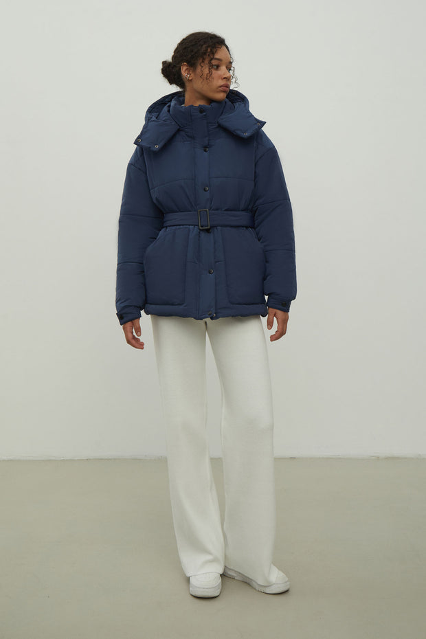 Women's jacket with a belt
