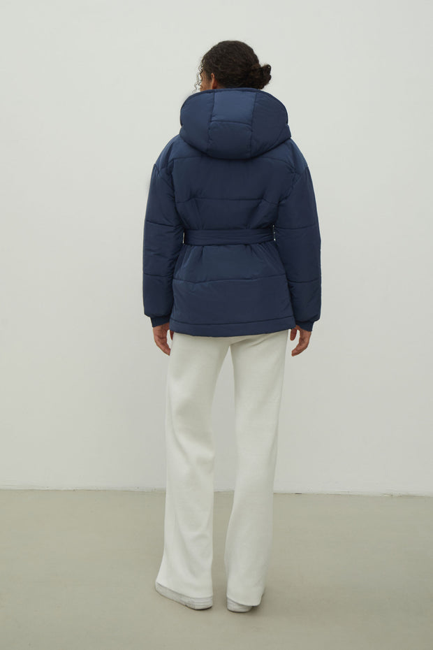 Women's jacket with a belt