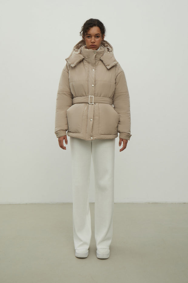 Women's jacket with a belt