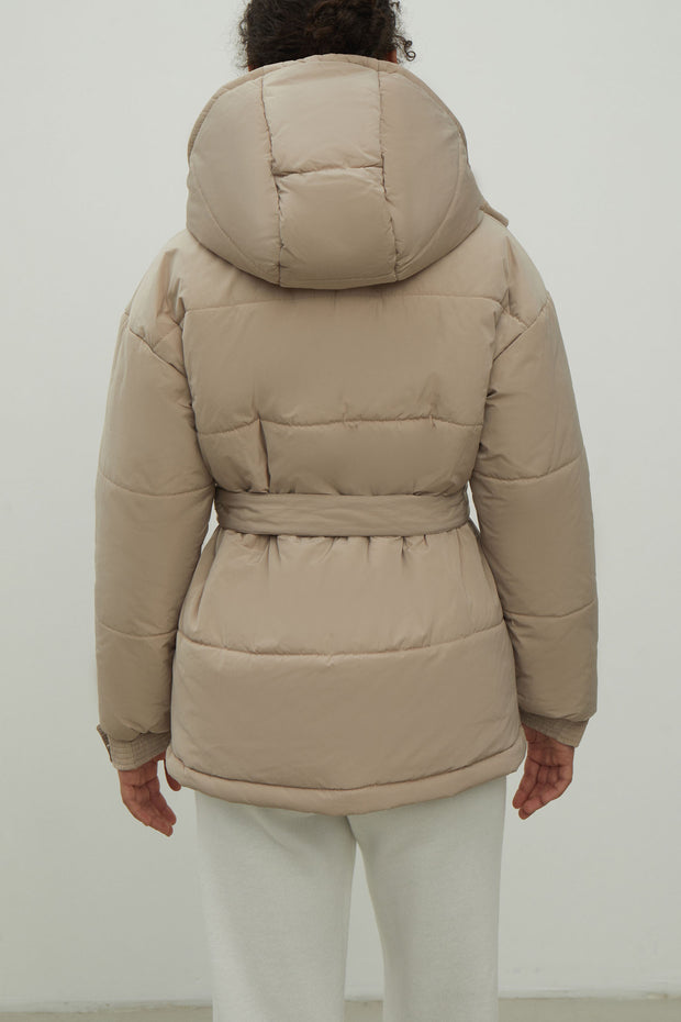Women's jacket with a belt