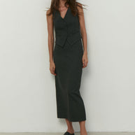 Classic dark gray vest with stripes