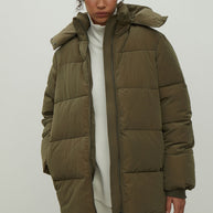 Women's free-cut jacket in khaki color