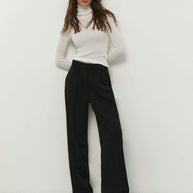Palazzo pants in cappuccino/navy blue/black