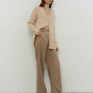 Palazzo pants in cappuccino/navy blue/black