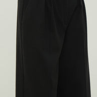 Low-rise woolen palazzo pants in black